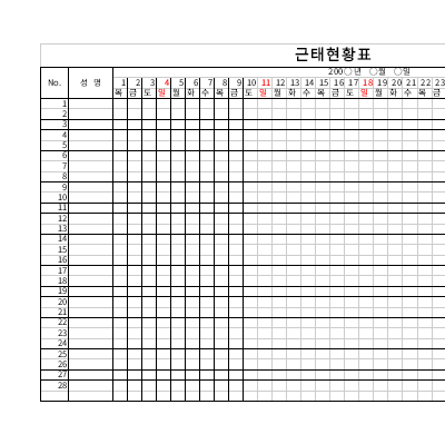 근태현황표